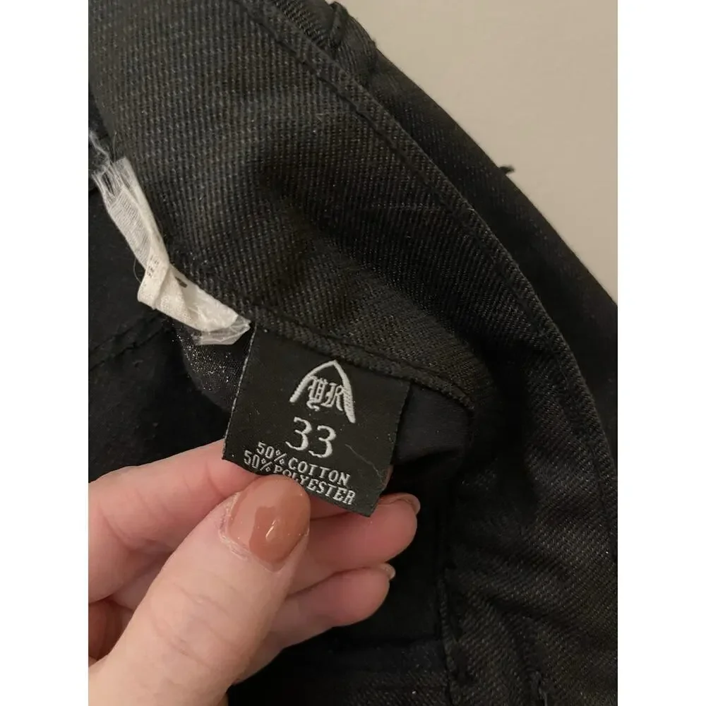 Young Republic Men's Black Straight Jeans Cotton Polyester Denim Logo Zipper